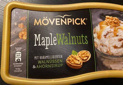 Becher Mövenpick Maple Walnuts mit Walnüssen und Ahornsirup