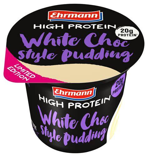 Becher Protein Pudding weiße Schokolade