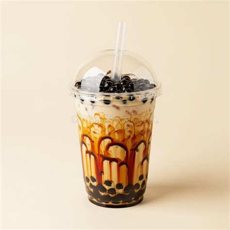 Becher mit Brown Sugar Bubble Tea und Tigerstreifen