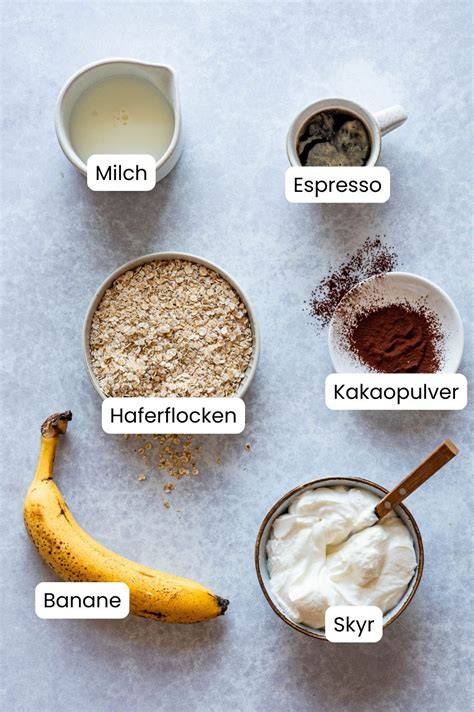 Becher-Rezept: Zutaten im Überblick als simple Küchengrafik
