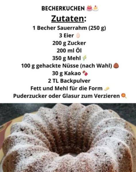 Becherkuchen Zutaten-Infografik
