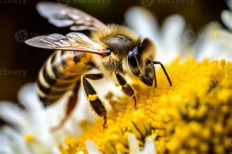 Bee collecting nectar from a flower