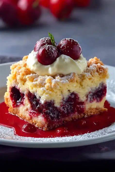 Beeren auf Vanillepudding, Streusel werden darauf verteilt
