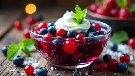 Beeren zum Rühren der Grütze