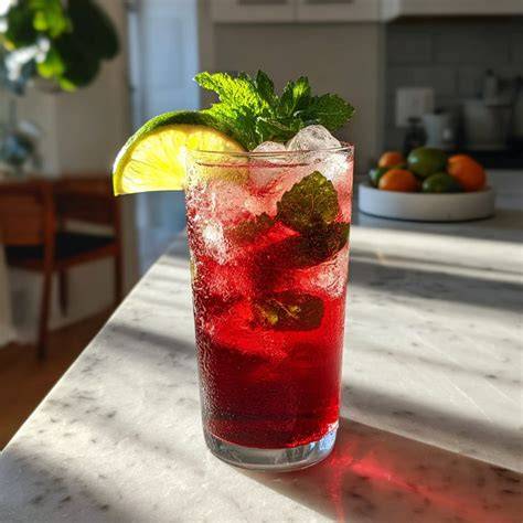 Beeren-Mojito mit Minze und Limette