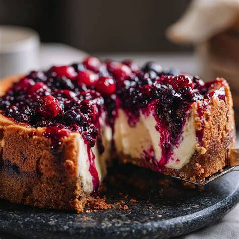 Beeren-Topping auf Käsekuchen