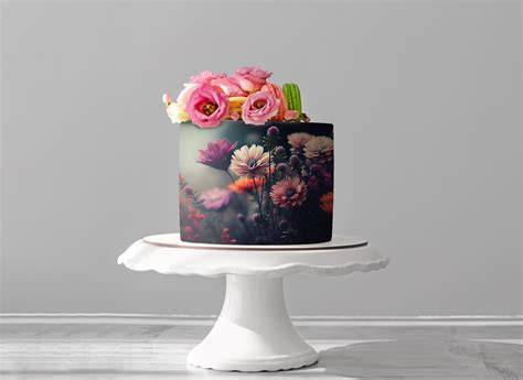 Beispiel: Fondant-Blumen und Metallic-Zahlen