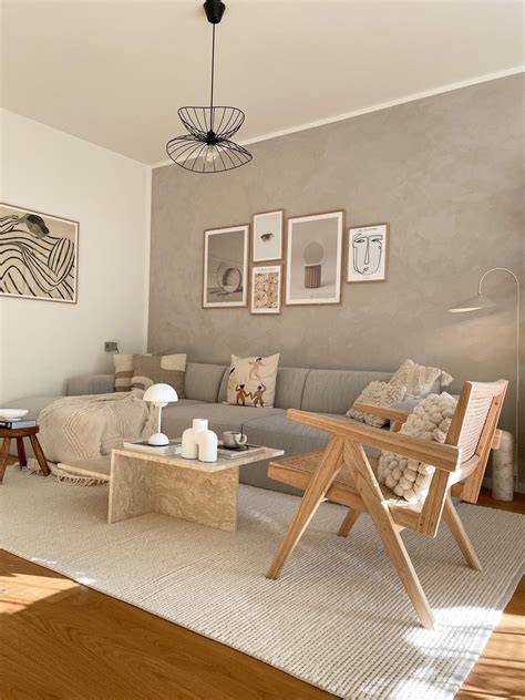 Beispiel: Wohnzimmer in Nougat, Sand und lichten Grautönen