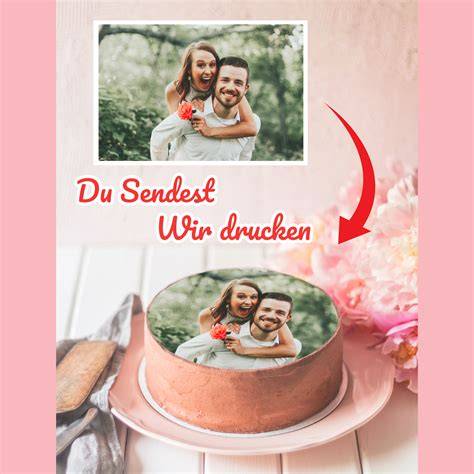 Beispiel: bedrucktes Fondantpapier auf Torte