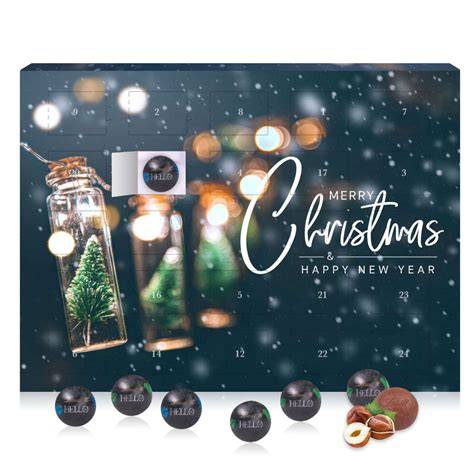 Beispiel Firmen-Adventskalender mit Logo und Heißfolienprägung