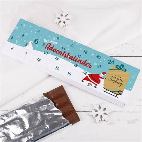 Beispiel eines personalisierten Adventskalenders mit Firmenlogo
