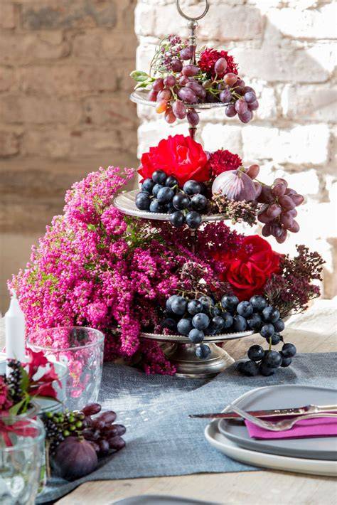 Beispiel-Dekoration: Frische Beeren und Blüten
