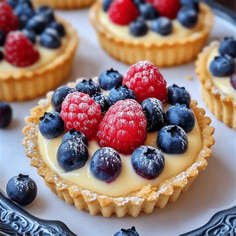 Beispielbild: Obsttörtchen mit Vanillepudding und Beeren