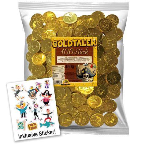 Beispielbild: Verpackte Schoko-Goldtaler in Geschenkbox und Folie