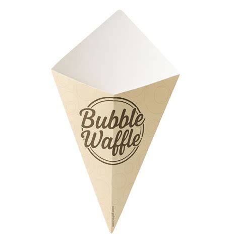 Beispiele für Bubble Waffle Präsentationshalter und Beutel