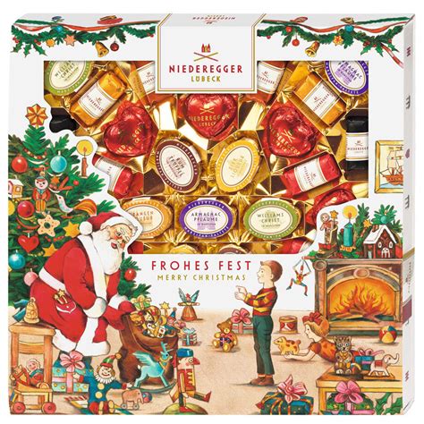 Beispiele unterschiedlicher Niederegger Marzipanprodukte und Geschenkverpackungen