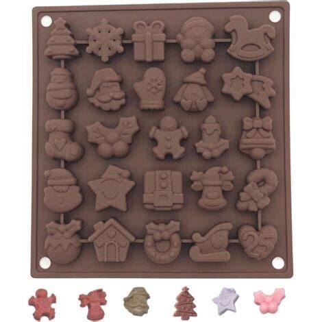 Beispiele verschiedener Silikon-Pralinenformen mit weihnachtlichen und sommerlichen Motiven