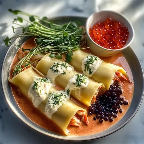 Beispielgericht: Langoustine mit Crèmesauce (stilisiertes Foto)