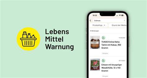 Beispielhafte Lebensmittelwarnung mit Datenübersicht