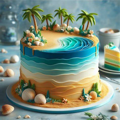 Beispielhafte Sommer-Fondant-Torten