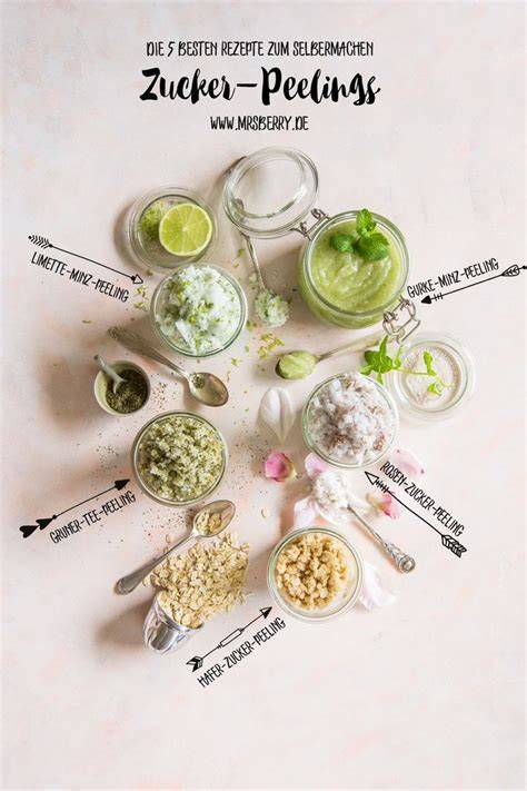 Beispielprodukte: Zucker in Kosmetik, Peelings und Feuchtigkeitscremes
