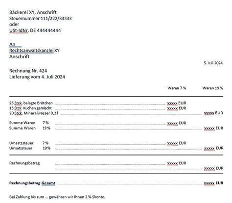 Beispielrechnung: Honigverkauf eines Imkers mit Umsatzsteuerausweis nach §24 UStG