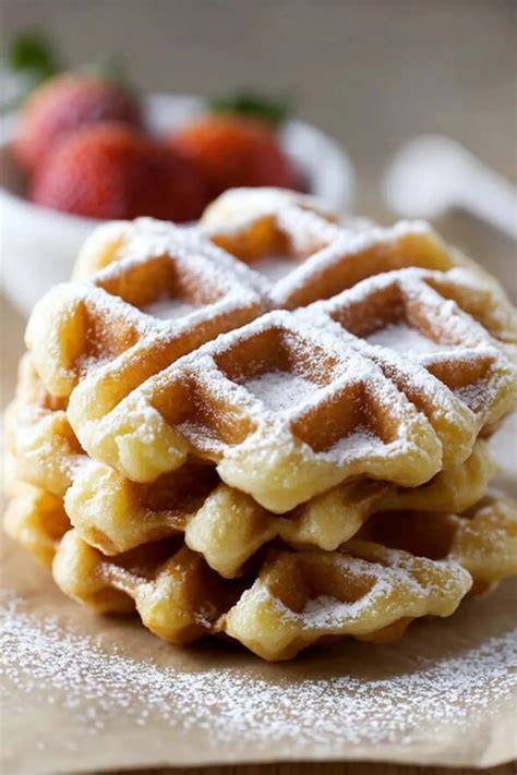 Belgische Waffeln im Anschnitt mit luftiger Textur