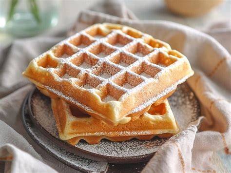 Belgische Waffeln laktosefrei - rechteckige Form, knusprige Kruste, fluffige Krume