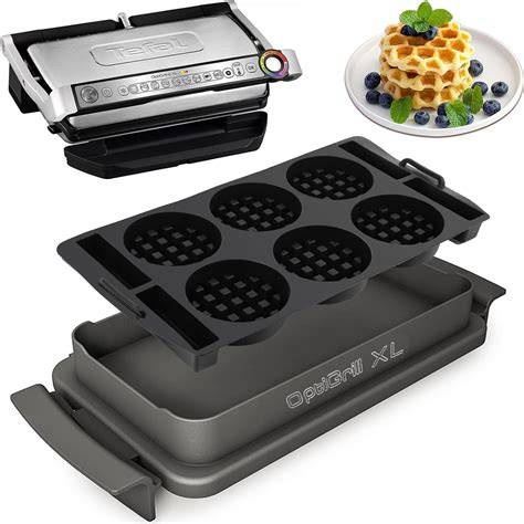 Belgische Waffeln und OptiGrill XL mit eingesetzten Waffelplatten