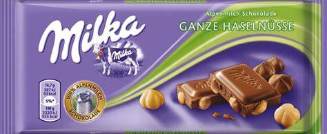 Beliebte Milka Sorten: Alpenmilch und Ganze Haselnüsse