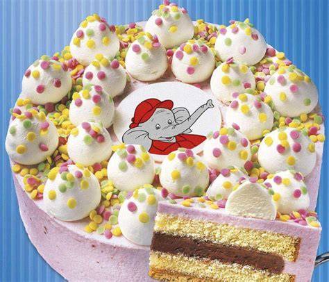 Benjamin Blümchen Torte, Sahnetupfen & Zuckerkonfetti, Geburtstagstisch