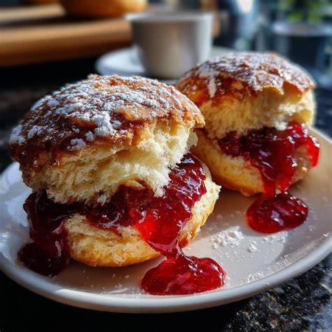 Berliner werden mit Marmelade gefüllt