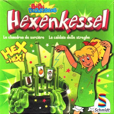 Bibi Blocksberg mit Weihnachtsmütze und Hexenkessel