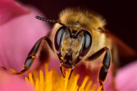 Biene bei der Nektarsammlung auf einer Blüte