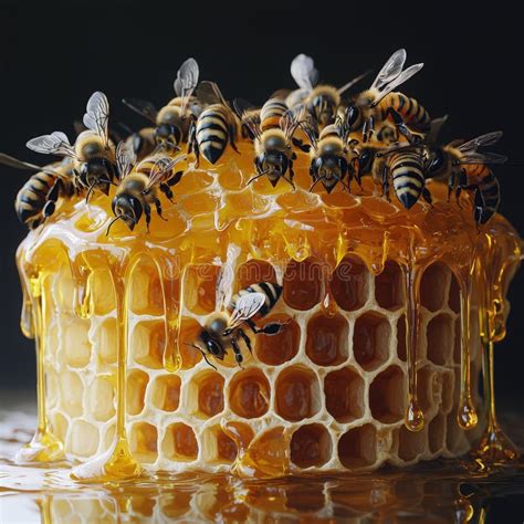 Bienen und Honigwabe zur Darstellung der Vielfalt der Bienenprodukte