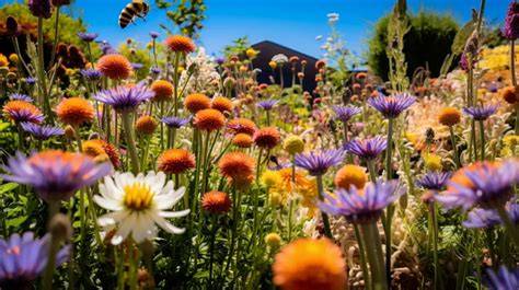Bienenfreundlicher Garten mit blühenden Blumen