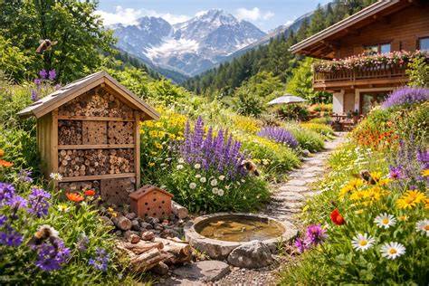 Bienenfreundlicher Garten mit verschiedenen Trachtpflanzen vom Frühjahr bis in den Herbst