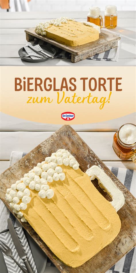 Bierglas-Torte mit Bierschaum aus Sahnetupfen
