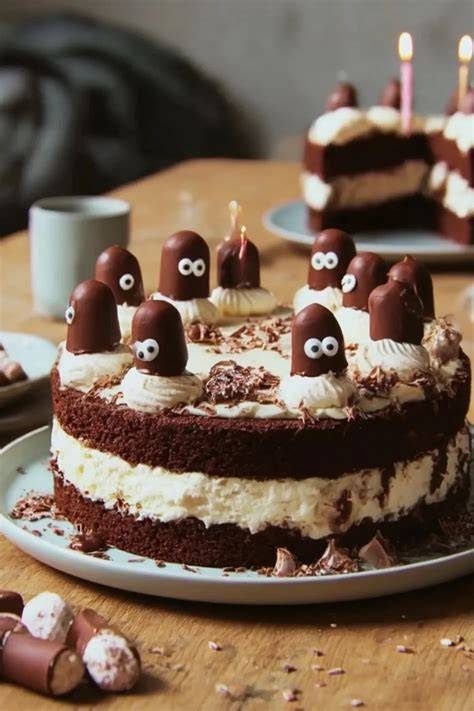 Bierkasten-Torte mit Schokoküssen und Kronkorken