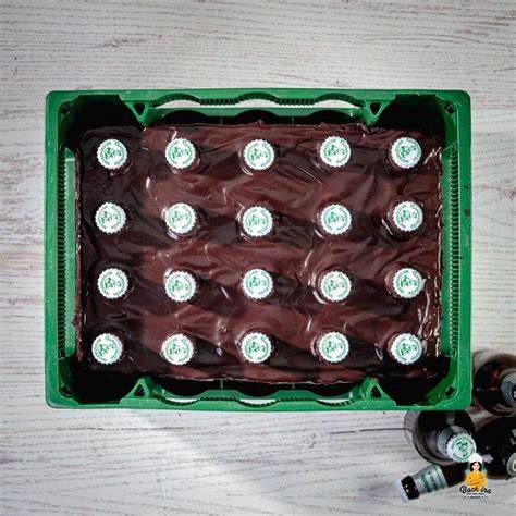 Bierkasten-Torte mit Schokokuss-Flaschen