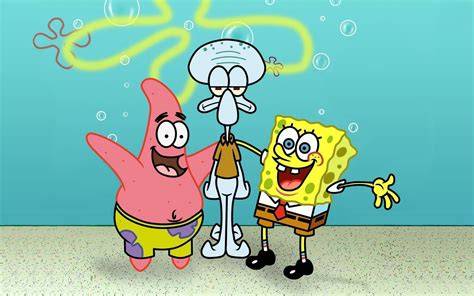 Bild: 3D-Figuren von SpongeBob, Patrick, Thaddäus und Gary