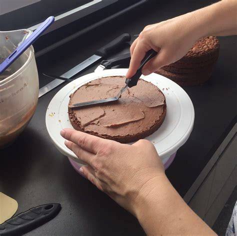 Bild: Anwendung von Ganache als Füllung, Überzug und Fondant-Unterlage