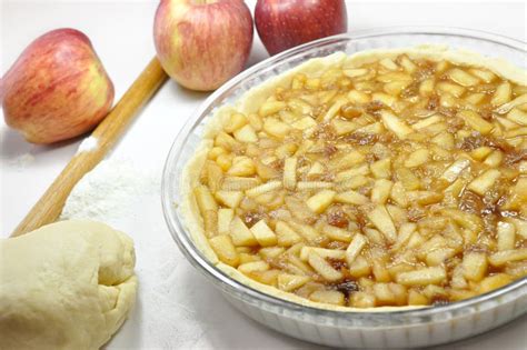 Bild: Apfelkuchen in Vorbereitung