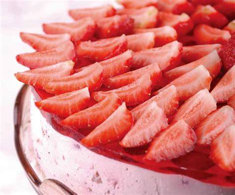Bild: Erdbeer-Quarktorte detail - Schichten sichtbar