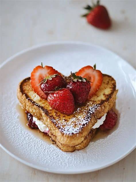 Bild: French Toast mit Erdbeeren und Puderzucker