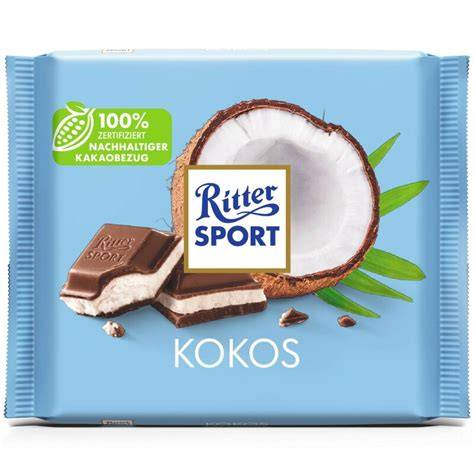 Bild: Ritter Sport Kokos Waffel Geschmack und Textur