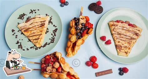 Bilder des Nordhörnchen Cafés, Bubble Waffeln, Gäste beim Genießen