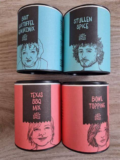 Bildersammlung der Just Spices Dosen und Motive