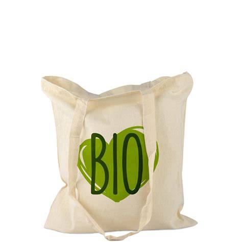 Bio-Baumwoll-Stofftasche mit Spruch, Größe ca. 38 x 42 cm
