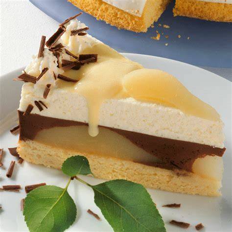 Birne Helene Torte angeschnitten